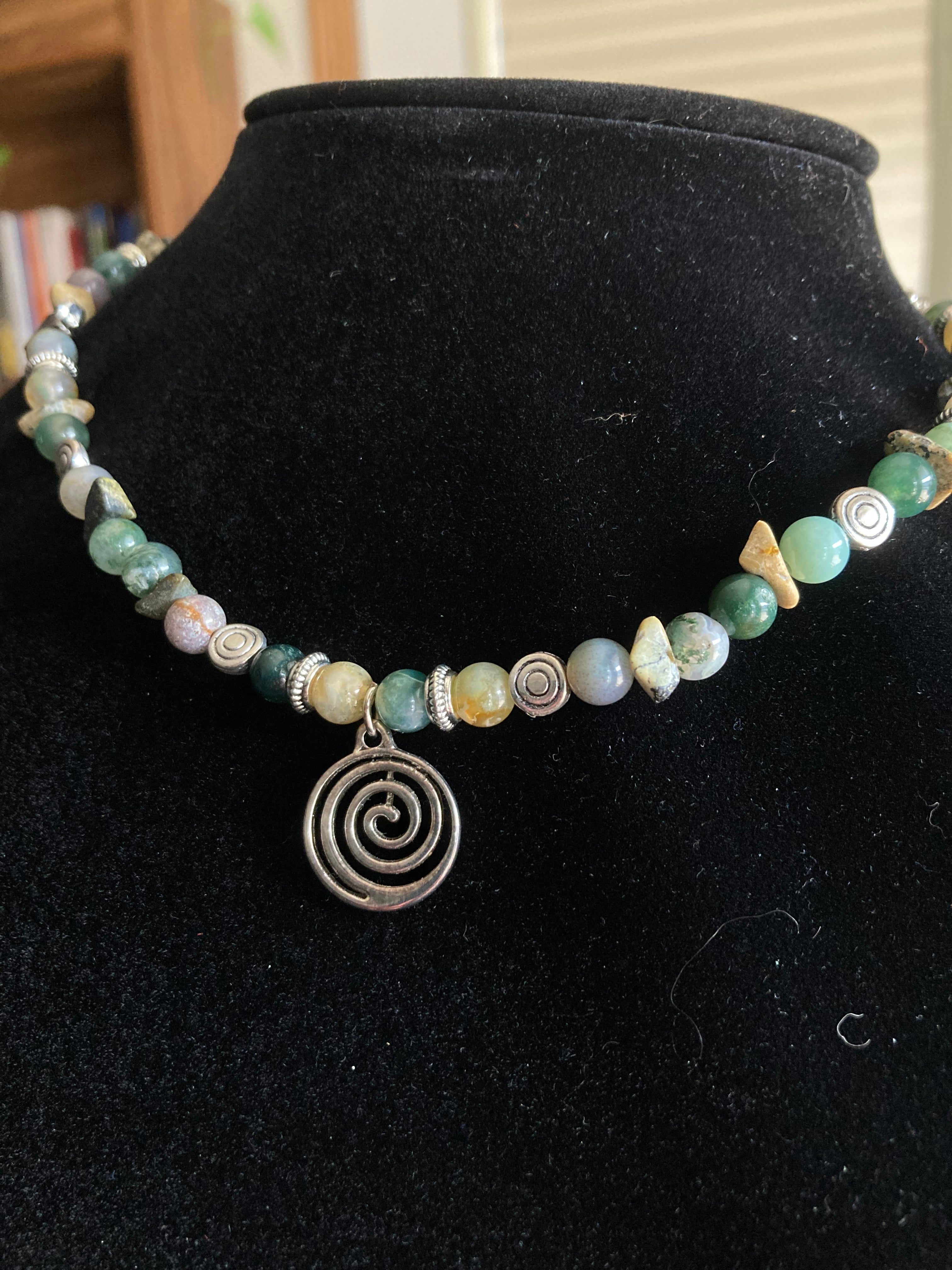 green stone choker
